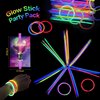 Glow Sticks with Valentines Day Gift Cards for Kids, 24 Valentines Day Greeting Cards with 50 Glow Stick Bracelets, Classroom Exchange Cards School Prize Party Favor Supplies for Boys Girls