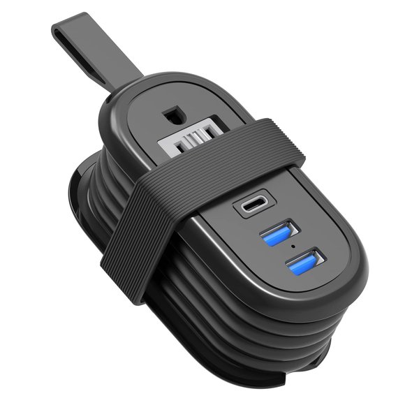 Travel Essentials BEVA Travel Power Strip with USB C Ports, Non Surge Protector with 4FT Travel Extension Cord, 2 Outlets 3 USB Ports, Cruise Ship Essentials Travel Accessories(3.4A Charge Black)