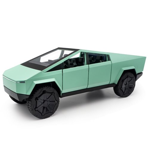 Cybertruck Model: 1/24 Diecast Metal Toy Trucks with Lights and Sounds, Mini Vehicles Toys for Boys, Ages 3 and Up (Green)