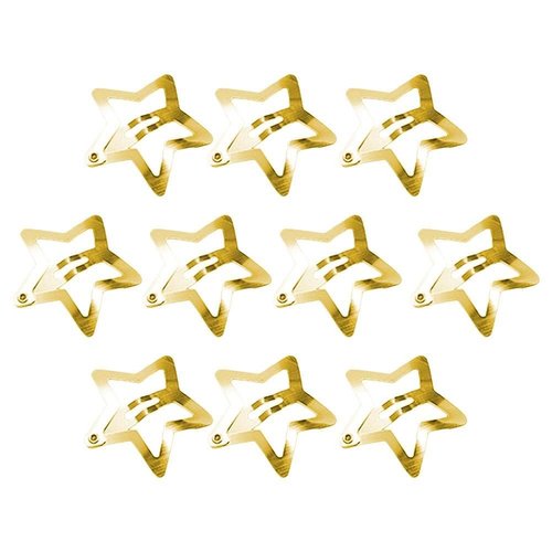 10 Pcs Gold Star Hair Clips Metal Snap Hair Clips Hair Barrettes Hair Side Clamps Headdress Cute Hair Accessories for Women Girls Kids