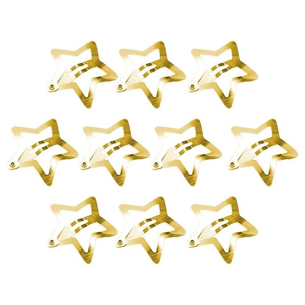 10 Pcs Gold Star Hair Clips Metal Snap Hair Clips Hair Barrettes Hair Side Clamps Headdress Cute Hair Accessories for Women Girls Kids