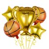 Morndew 5 PCS Basketball Golden Champion Trophy Five-pointed Star Foil Balloons for Birthday Party Baby Shower Wedding Party Celebration Party Decorations