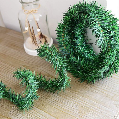 Lvydec 36 Feet Christmas Garland, 2 Strands Artificial Pine Garland Soft Greenery Garland for Holiday Wedding Party Decoration, Outdoor/Indoor Use