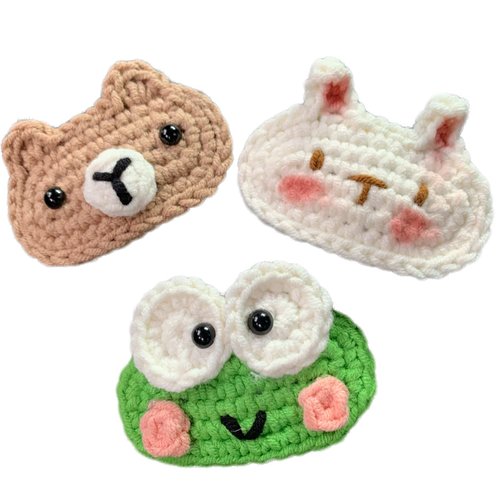 CHERRY CAT Hand-knitted woolen hairpins handmade hairpins animal hair clips cute bangs clips for girls unique hair clips (Mix 2)