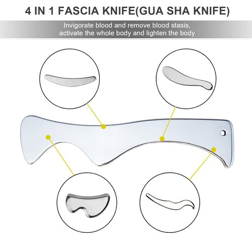 Muscle Scraper Tool, Gua Sha Tool, Scraping Massage Tools, Stainless Steel Scraping Tool, IASTM Tools, Fascia Massage Tool to Physical Therapy for Scar Tissue, Soft Tissue, Relieve Body Pain