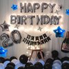 CANREVEL Happy Birthday Banner 13pcs 16 Inch Mylar Foil Letters Sign with 8pcs Star Balloons Birthday Party Decorations for Kids and Adults - 3D Silver Blue