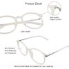 VisionGlobal Blue Light Blocking Glasses for Women/Men, Anti Eyestrain, Computer Reading, TV Glasses, Stylish Oval Frame, Anti Glare (Clear, 0.50 Magnification)