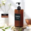 16.9oz Shampoo Bottles, Segbeauty 3pcs 500ml Pump Press Shower Containers with Labels, Empty Refillable Shampoo Body Soap Conditioner Shower Gel Plastic Bathroom Press Lotion Dispenser Amber