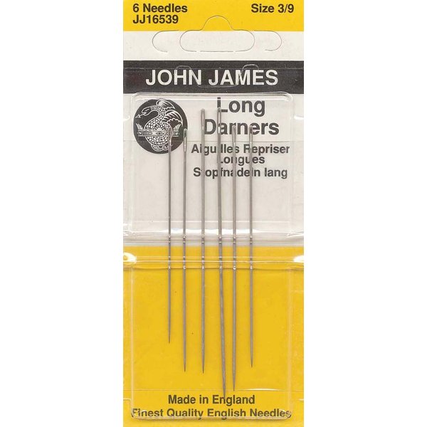 Colonial Needle 6 Count John James Long Darners Assorted Needles, Size 3/9