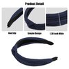 VOCOSTE Textured Cotton Knot Headband, Soft Hairband for Women, Navy Blue, 1.3 Inch Wide