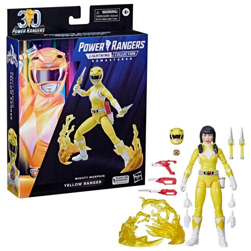Power Rangers Lightning Collection Remastered Mighty Morphin Yellow Ranger 6-Inch Action Figure, Toys for Boys and Girls Ages 4 and Up