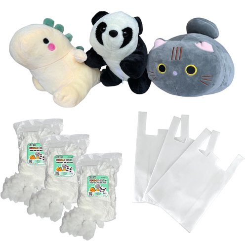 3-Pack 8" Make Your Own Stuffed Animal Kit Unstuffed Plush Animals Kit No Sew Crafts for Kids DIY Children Dinosaur Pillow Make Your Own Animal Arts and Craft for Kids Build Your Own Kits