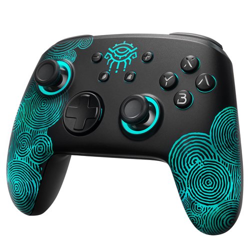 FUNLAB Firefly™ [Luminous Pattern] Switch Pro Controller Wireless Compatible with Nintendo Switch/OLED/Lite, Bluetooth Remote Gamepad with 7 LED Colors/NFC/Paddle/Turbo/Motion Control