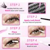 Fumwase 644PCS Thick Lash Clusters Kit Volume Lash Clusters Natural DIY Eyelash Extension with Lash Bond Tweezers and Seal Eyelash Book DIY 9-16MM 30D+40D+50D (640)