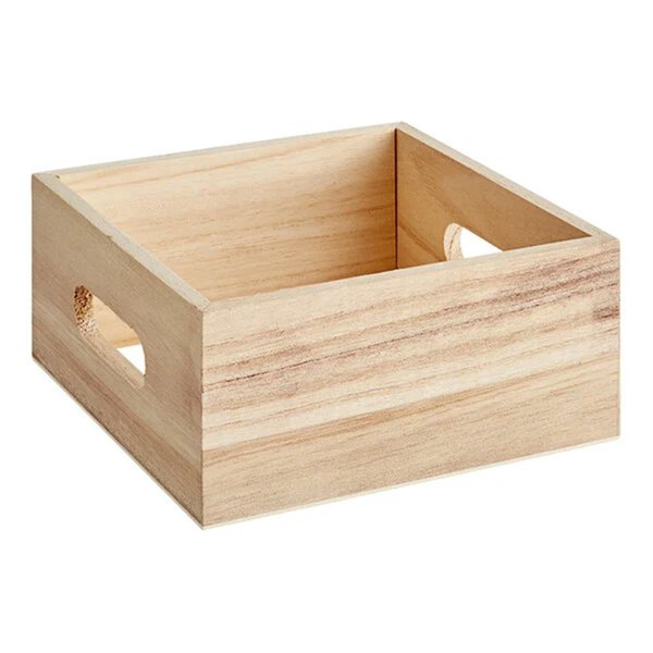 Choice Natural Wooden Display Crate/Condiment Caddy WS-553CRATENAT5-NPF