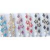 Six Crystals Rhinestone Flowers on French Barrette Hair Clips