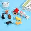 ONEST 9 Pieces Mini Dog Figurines Playset Dog House Hand Painted Tiny Dogs Realistic Detailed Plastic Puppy Figures Toys for Kids Adults