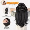 AISI BEAUTY Clip in Hair Extensions, 7PCS Long Black Straight Layered Hair Extensions Upgrade Soft Lace Weft Lightweight Hair Extensions for Women(20 Inches)