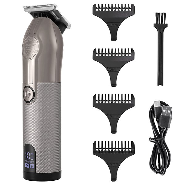 MASOVOTU Hair Trimmer for Men, Professional Hair Clippers Grooming Cutting Kit, Rechargeable Cordless Edgers Clippers Barber Beard Trimmer, Grey