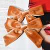 CEELGON 2PCS 5" Big Velvet Bows for Girls Fall Hair Bows for Toddler Girls Orange Brown Hair Clips Hair Accessories For Little Girl Pigtail Bows