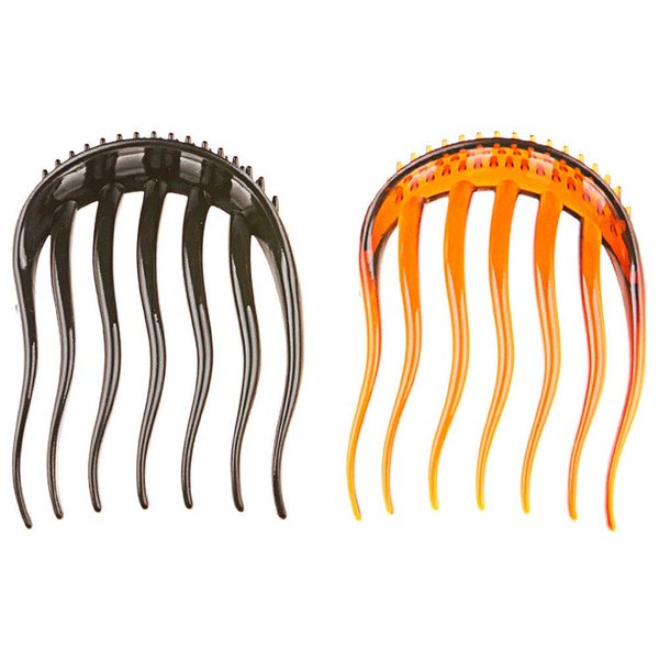 6 Pcs Bump It Up Hair Insert Comb Ponytail Puffy Hair Combs Hair Styling Accessories for Women and Girls (3Black+ 3Coffee)