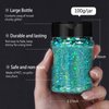 HTVRONT Holographic Chunky Glitter - 100g Peacock Blue Glitter for Resin, 3.53oz Iridescent Glitter Chunky Mixed with Fine Glitter, Shaker Cap Chunky Glitter for Craft, Tumbler, Nail Glitter
