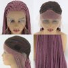 BTWTRY Purple Braided Wig Micro Braided Hair Synthetic Lace Front Wigs for Black Women Heat Resistant Fiber Hair Lavender Box Braids Wig African American Hair (24inch, Purple)