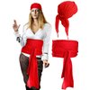 Halloween Pirate Costume Women Men Pirate Head Scarf Hat Accessories Pirate Sash Belt Pirate Bandana Headband Waist Belt