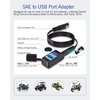 Motorcycle USB-C Charger, Garystat SAE to USB Adapter, 27W Dual Port USB Fast Charger with Voltmeter/Ammeter & ON/Off Switch, Perfect for Charging Phone, Tablet, GPS etc