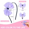 Amariver 6 Packs Headband for Girls Bow Headband Bow Hair Clips Purple Hot Pink Hair Band Bands for Kids Soft Hair Bows Sweet Headband for Toddler Cute Hair Accessories for Children