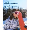 ZIONOR Lagopus Ski Snowboard Goggles UV Protection Anti fog Snow Goggles for Men Women Adult Youth VLT 46% White Frame Clear Rose Lens