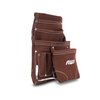 AWP 10-Pocket Suede Tool Pouch | Durable General Construction Leather Tool Pouch | Brown