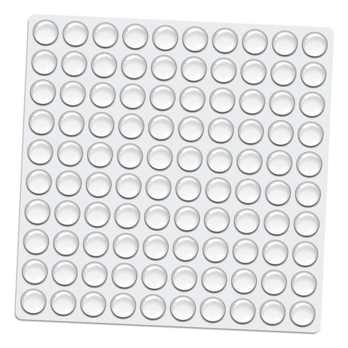 Dampone Cabinet Door Rubber Bumpers 100 Pcs Self Adhesive Sound Dampening Clear Bumper Pads for Drawers, Table Tops, Cupboard, Picture Frames, Glassware and Furniture (Hemispherical)