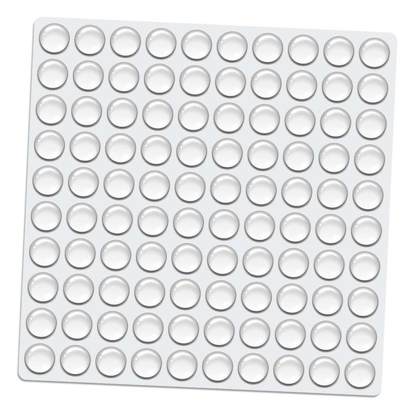 Dampone Cabinet Door Rubber Bumpers 100 Pcs Self Adhesive Sound Dampening Clear Bumper Pads for Drawers, Table Tops, Cupboard, Picture Frames, Glassware and Furniture (Hemispherical)