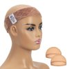 GEX Wig Grip Band Flexible Velvet Scarf Head Hair Wig Band Adjustable Band with 4 Wig Caps(Tan)