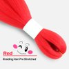 WUDAS Red Braiding Hair 30 Inch Long Pre Stretched Hair Straight Yaki Texture Synthetic Hair Extensions Softness, 2 Packs
