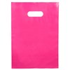 100 Pack of 9 x 12" Pink Plastic Shopping Bag with Die Cut Handle Merchandise Bags with Retail, Great For Merchandise Boutique Retail Glossy Pink Plastic Bags With Handles Cerise Hot