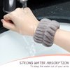 9 Pcs Reusable Spa Headband Wrist Washband Face Wash Set Include 3 Microfiber Headband 6 Wrist Washband for Women Girls Avoid Liquid from Spilling Down Arms(Hot Pink, Beige, Coffee,Gentle Style)