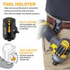 Spider Tool Holster - Quad Tool Kit - Adhesive Tool Tabs + BitGrippers + Self locking, quick draw Belt Holster Clip for carrying a power drill, driver, hammer, tape measure, pneumatic, light and more!