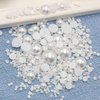 9000Pcs 2mm White Flatback Pearls for Nail Art Half Round Pearls Bulk for Artwork Making Craft DIY Accessory