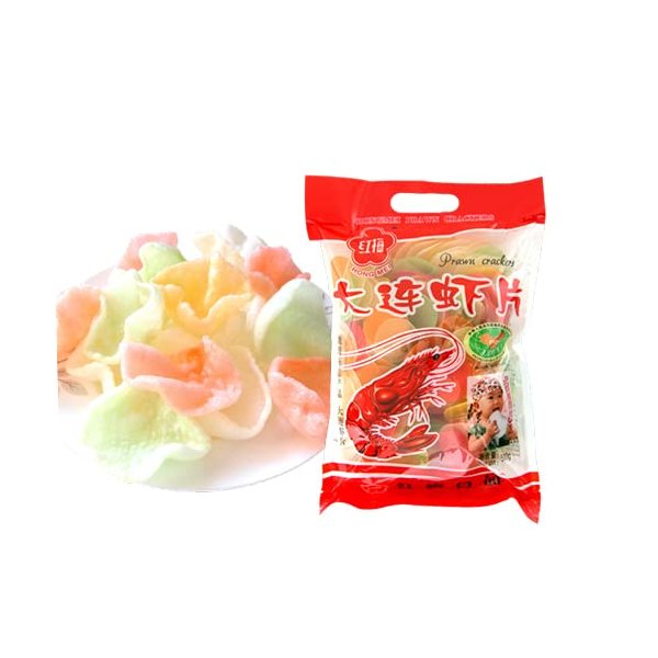 17.6oz / 500g Prawn Crackers Shrimp Chips, Chinese Classic Childhood Prawn Flavored Chips, Deep Fry at Home, Puffed Food