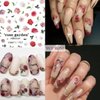 VOTACOS Flower Nail Art Stickers Charming Daisy Nail Decals 8 Sheets Spring Summer Nail Stickers for Nail Art Perfect Nail Accessories 3D Self-Adhesive Design Nail Decoration for Women