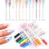 FSpronail 12 Colors Nail Art Pens Set Extra Fine 3D Nail Polish Pens Graffiti Nail Acrylic Paint Pens Drawing Painting Point Liner Pen for Halloween Christmas DIY Manicure Pens for Home & Salon