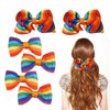 mdgfge 6Pcs Rainbow Hair Bows with Clips Gay Day Grosgrain Ribbons Rainbow Hair Pins Alligator Hair Accessories for Women Girls Party Decoration Daily Use