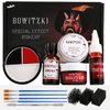 Bowitzki Halloween SFX Makeup Kit Scar Wax Special Effect Makeup,Scab Blood + 3 Colors Oil Based Face Paint + Spirit Gum + Skin Wax + 3 Stipple Sponges + Spatula