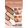 MAEPEOR Pressed Powder 8 Colors Oil Control Matte Face Pressed Powder Waterproof Long Lasting Finishing Powder Flawless Lightweight Face Compact Pressed Powder (05 Golden Beig)