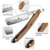 Zertone Straight Razor Shaving Kit with Horn Scale - Straight Razors for Men, Sharp 440C Stainless Steel Blade Straight Edge Razor, Includes Stropping Cloth and Brush