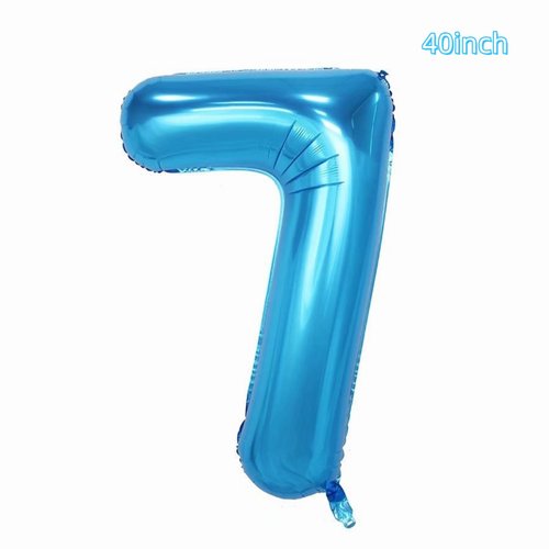 40inch Numbers Airplane Balloon 7 Blue，Airplane 7th Birthday Party Decorations Balloons，Airplane Balloons for 7th Birthday，Kids Airplane Birthday Party Decorations Supplies (Blue airplane number 7)