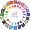 RNKP 20 Pack Craft Finger Ink Pad for Rubber Stamps, Washable Ink Pads for Kids, Applicable to Paper, Scrapbooking, Fabric, Wood……