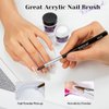 ROSALIND Acrylic Powder Kit, Clear Pink Acrylic Nail Powder Set Polymer Nail Powder with Acrylic Liquid Acrylic Nail Brush Nail Forms and DIY Nail Art Tools Nail Acrylic Extension Kit for Beginner